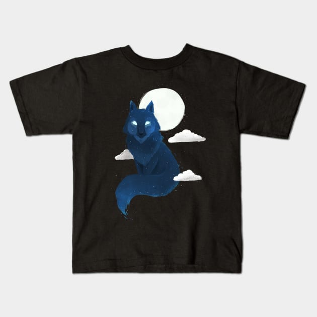 Spirit Wolf Kids T-Shirt by Khatii